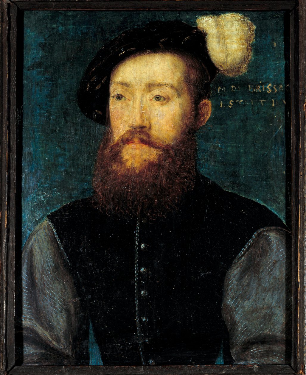 Portrait of Charles de Cosse, Count of Brissac (Cosse-Brissac) Wood painting by Corneille De Lyon (Corneille de La Haye) (1500/1510-1574) بواسطة كورنيل دي لا هاي