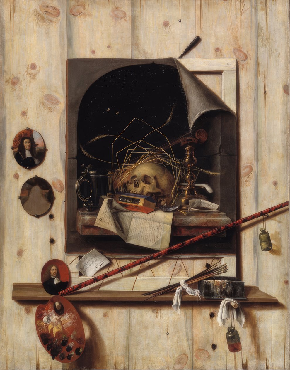 ترومبي لويل مع ستوديو ستريت و Vanitas Still Life. تاريخ - فترة: 1668. تصوير. زيت على قماش. الارتفاع: 1،520 ملم (59.84 بوصة) ؛ العرض: 1،180 ملم (46.45 بوصة). Künstler: CORNELIS NORBERTUS GYSBRECHTS. Lage: متحف ستاتنس للكونست بواسطة كورنيليس نوربرتوس غيسبريشتس