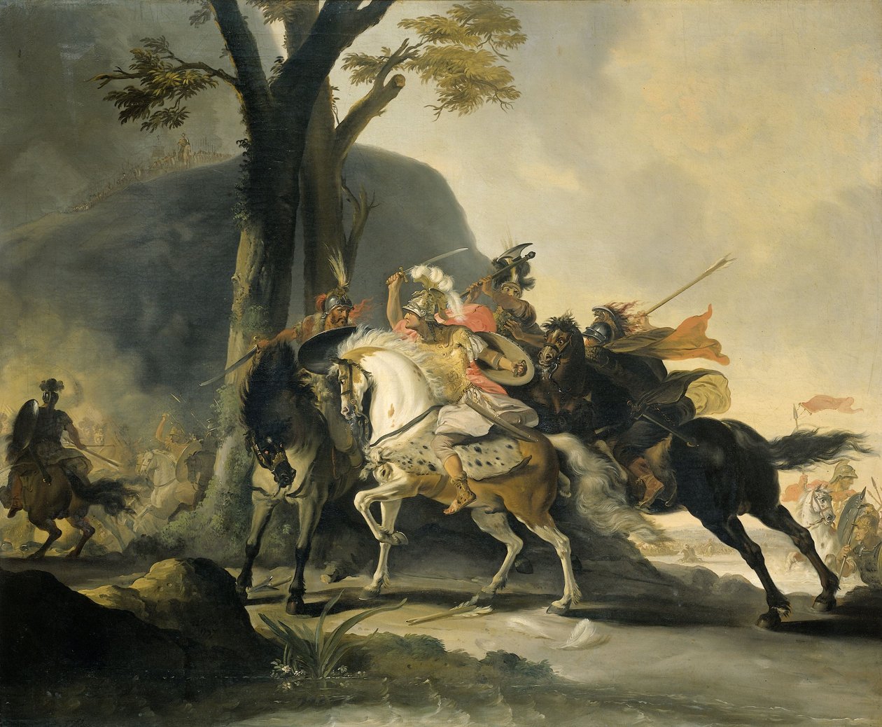 الإسكندر الأكبر في معركة نهر Granicus في 334 قبل الميلاد ضد الفرس ، 1737 بواسطة كورنيليس تروست