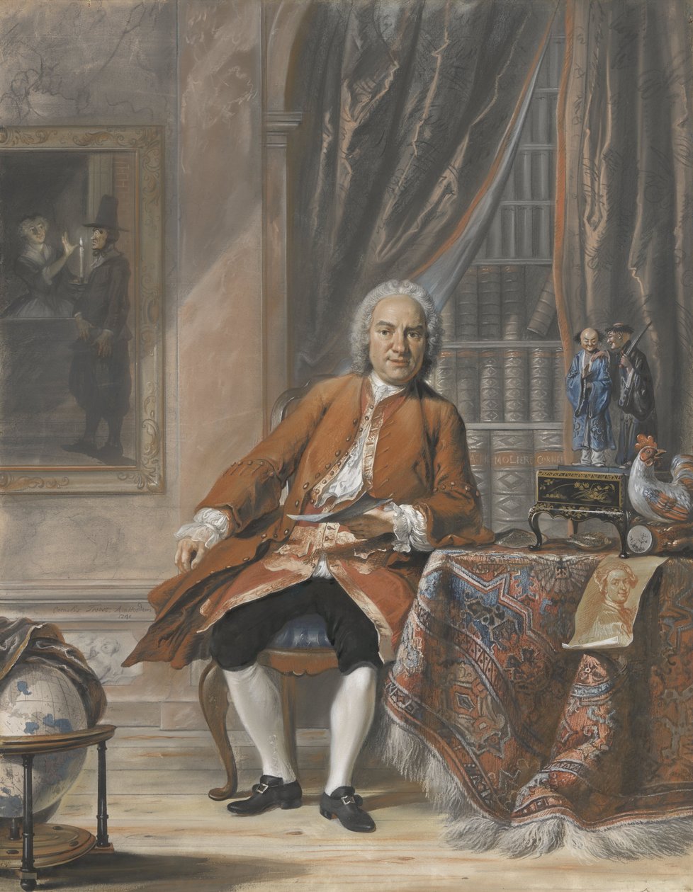 صورة لجوان جاكوب موريسيوس ، الحاكم العام لسورينام ، 1741 (باستيل على ورق) بواسطة كورنيليس تروست