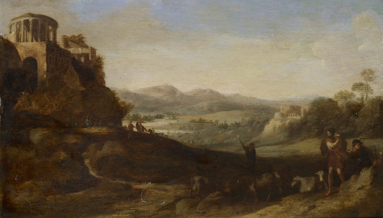 الرعاة في كامبانا ، 1620-67 بواسطة كورنيليس فان بويلينبرغ أو بويلين بورش