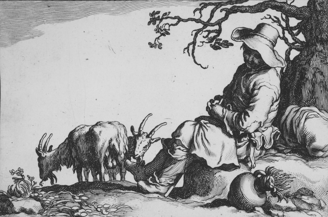 الرعوية مع رعاة الماعز والماعز ، من سلسلة ستة عشر من رعايا الفلاحين ، القرن السابع عشر. بواسطة كورنيليس بلوميرت