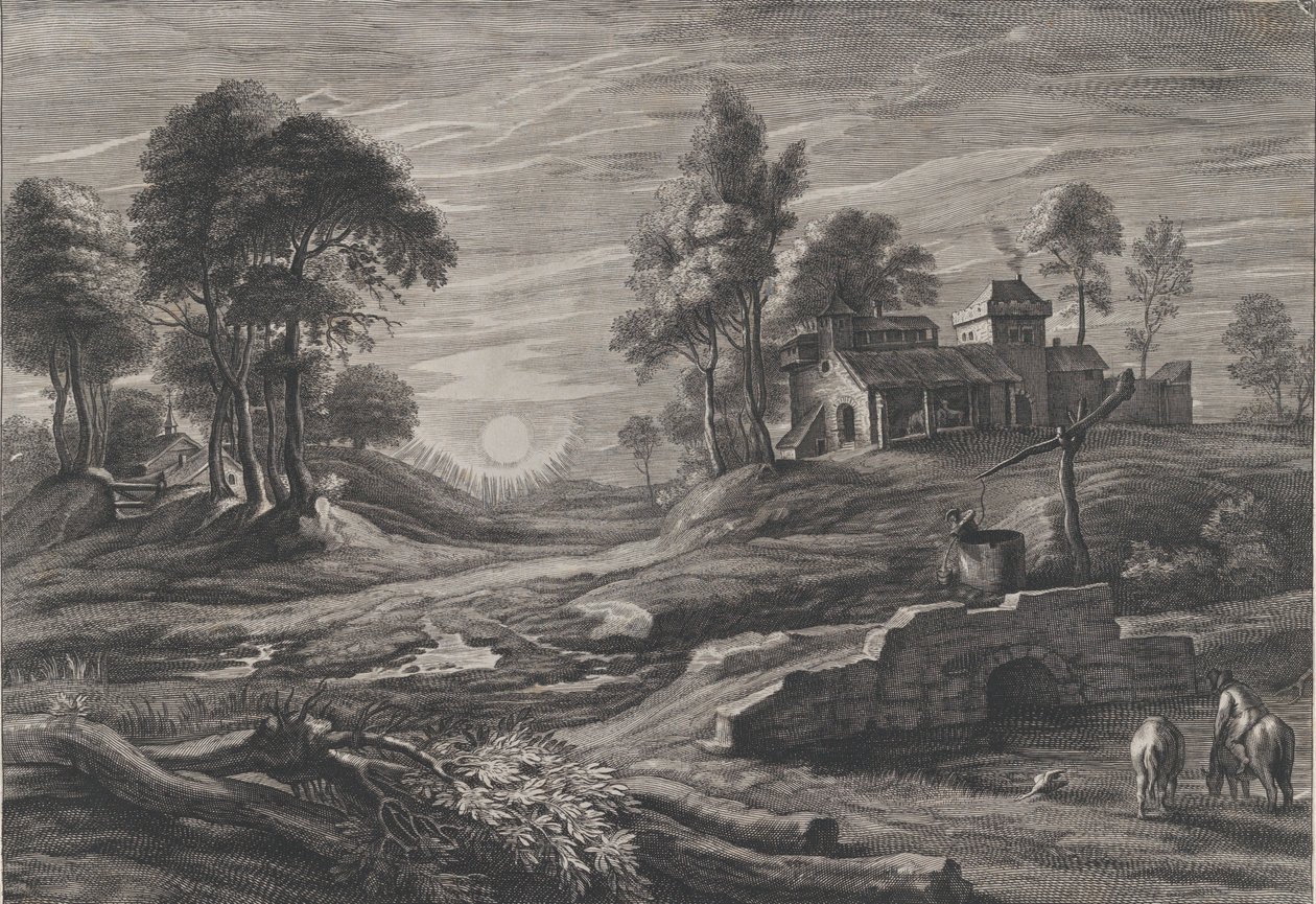 منظر طبيعي مع رسم جيد ، 1638-60. بواسطة كورنيليس جالي آي.