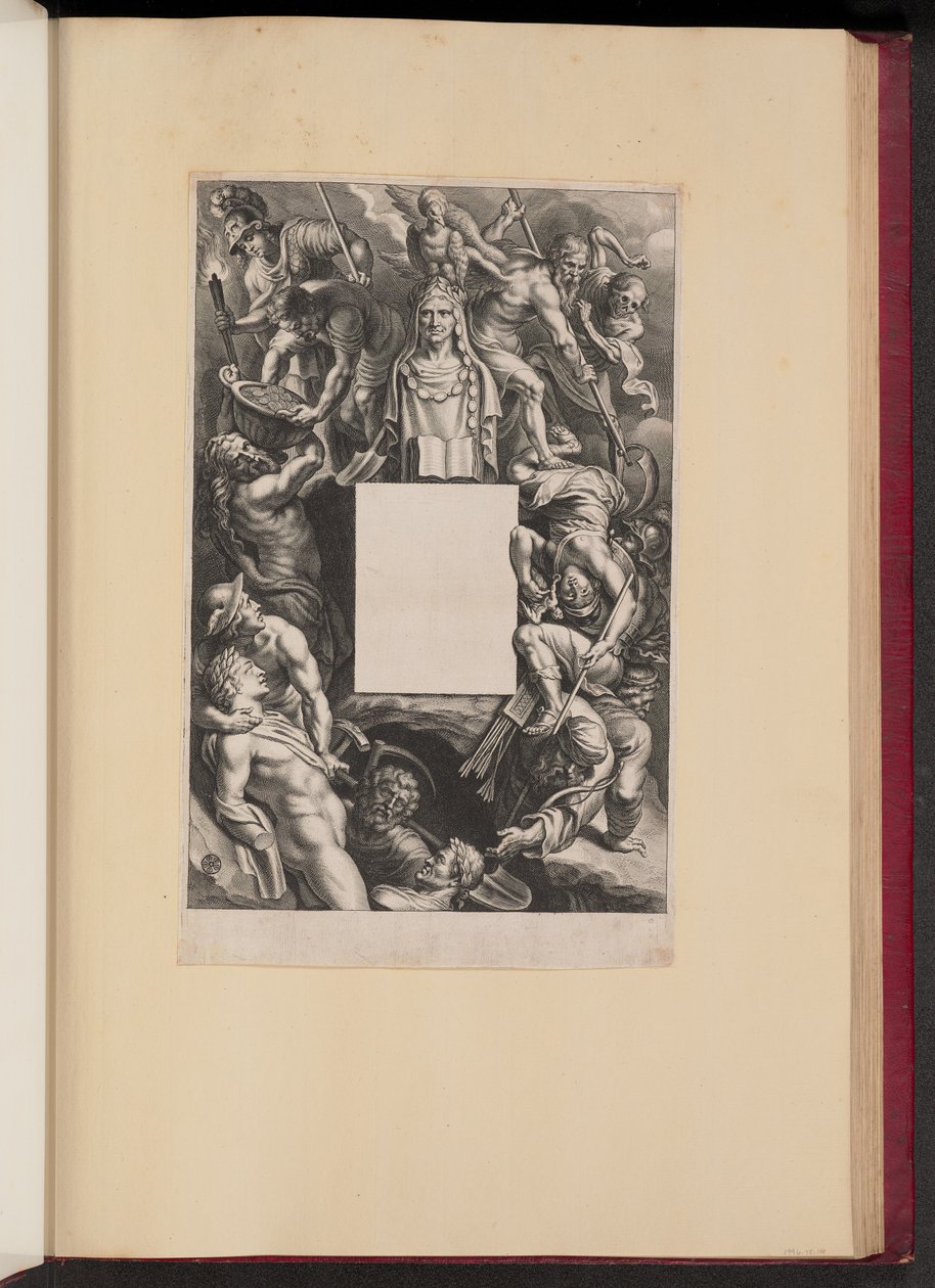 صفحة العنوان لـ Hubert Goltzius ، آثار العصور القديمة الرومانية واليونانية (Opera Omnia ، I) بواسطة كورنيليس جالي الأول بعد السير بيتر بول روبنز