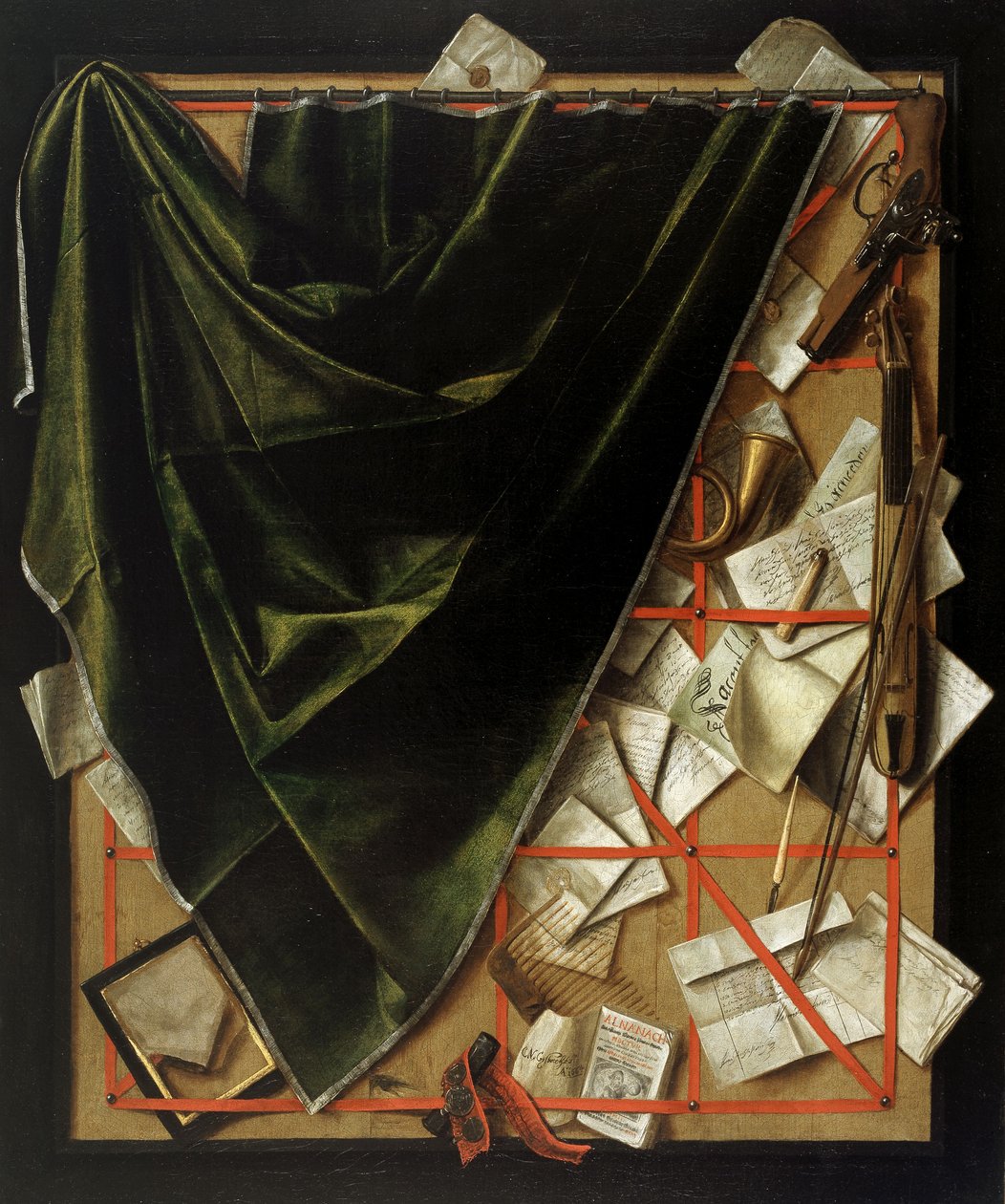 ترومبيل رف رسائل مع عدة ومسدس بواسطة كورنيليس نوربرتوس جيجسبرشتس