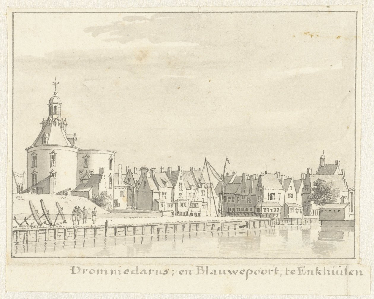 The Drommedaris و Blauwepoort في Enkhuizen بواسطة كورنيليس برونك