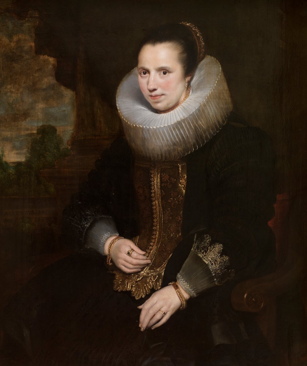 إليزابيث هوجيرتس (زيت على قماش) (زوج حتى 471109) بواسطة Cornelis de (Attr. to) Vos