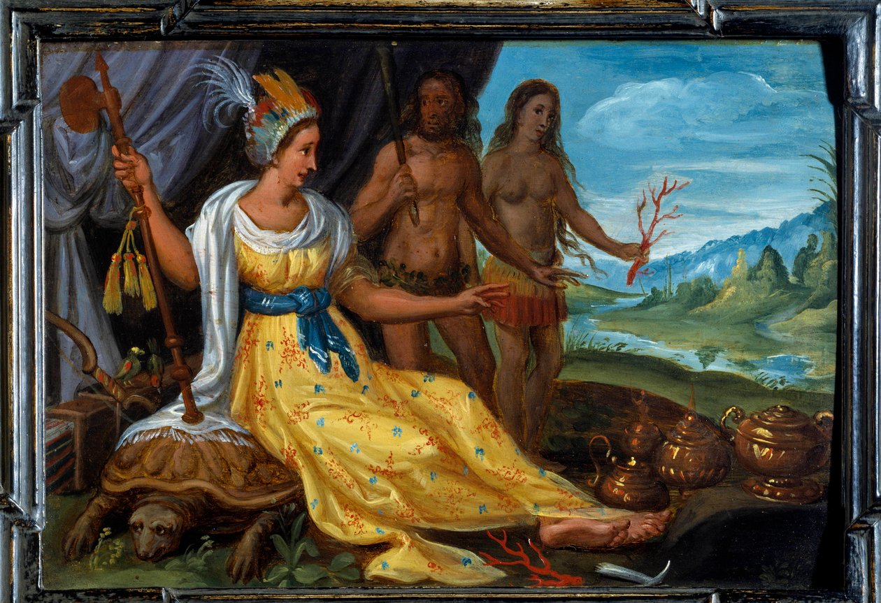 أربعة أجزاء من العالم: أمريكا. رسم كورنيليس دي بيليور (1607-1671) ، المدرسة الفلمنكية بواسطة كورنيليس دي آي بيليور