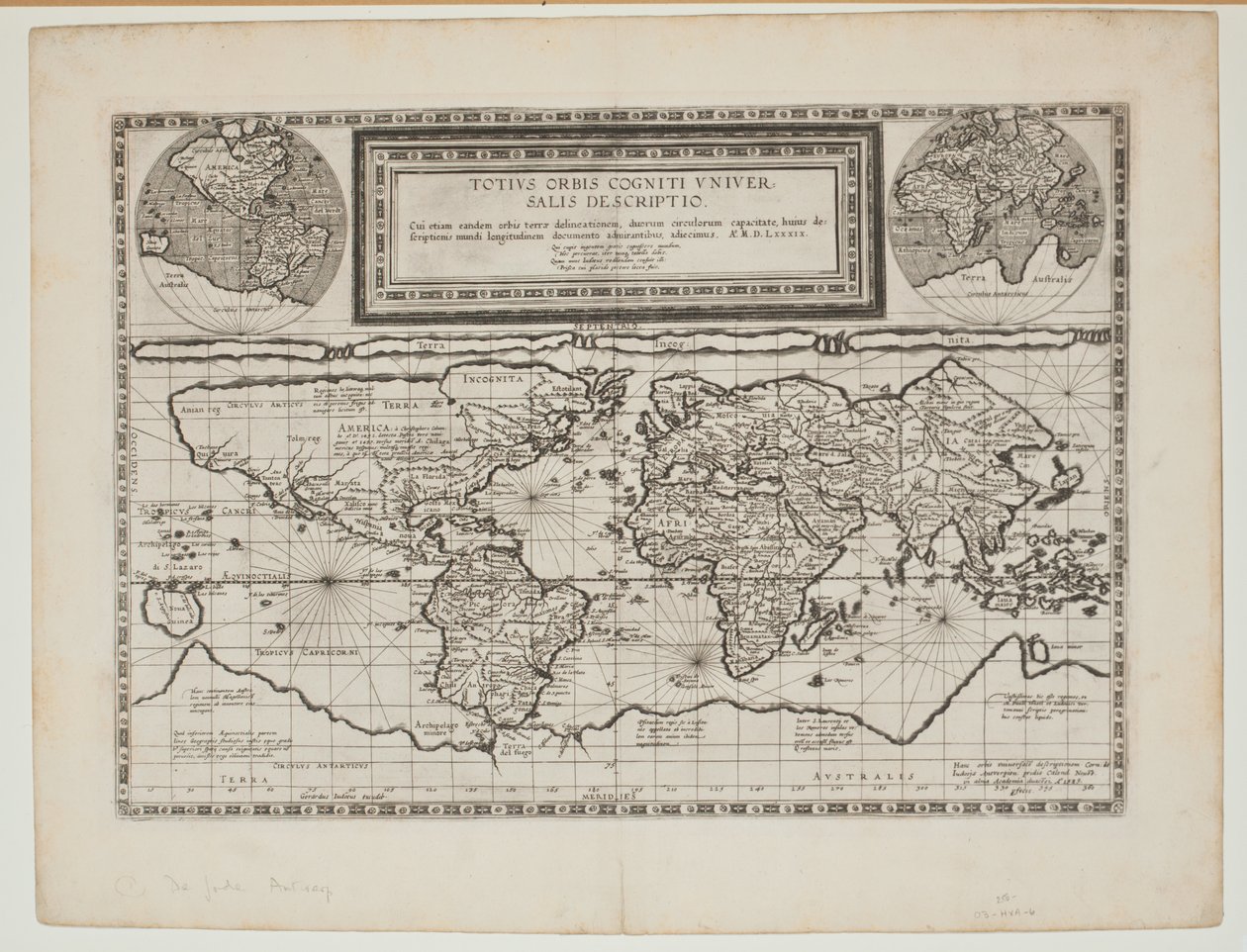العالم كله Cogniti Universal Description ، أنتويرب ، 1593 بواسطة كورنيليس دي جود