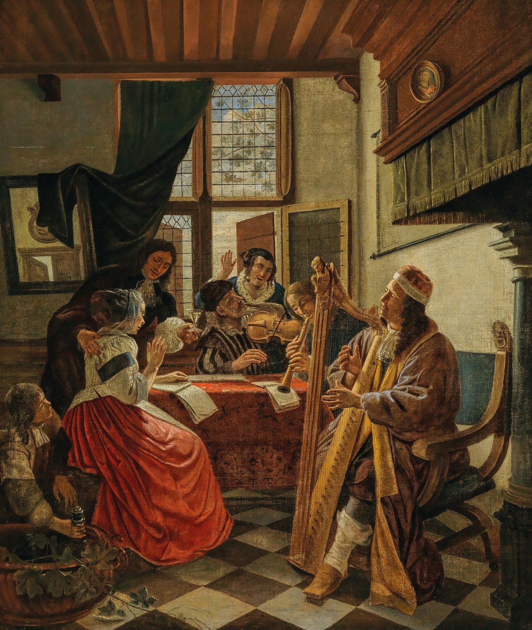 شركة صناعة الموسيقى في الداخل ، 1670. بواسطة كورنيليس دي مان