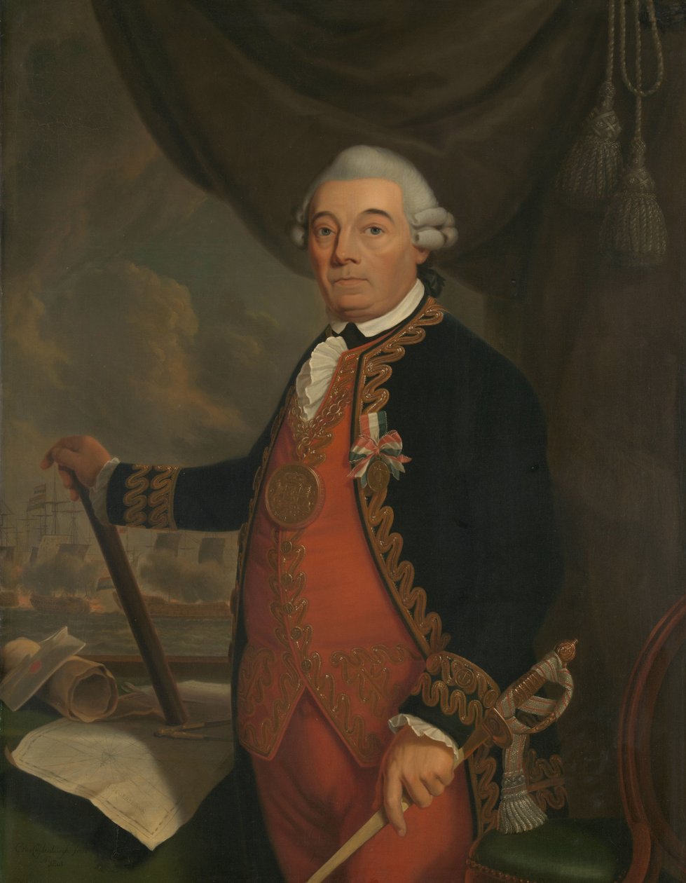 صورة يوهان أرنولد زوتمان يوهان أرنولد زوتمان (1724-1793) ، نائب الأميرال بواسطة كورنيليس فان كويلينبرج (II)