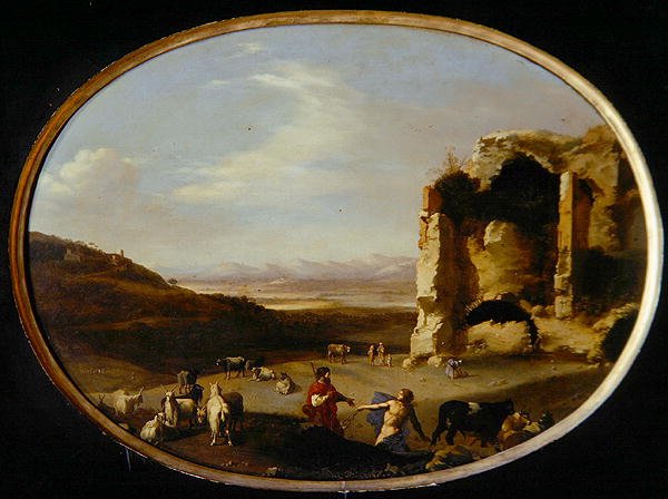 عطارد وباتو حوالي 1621 (زيت على قماش) بواسطة كورنيليس فان بويلينبرغ أو بويلين بورش