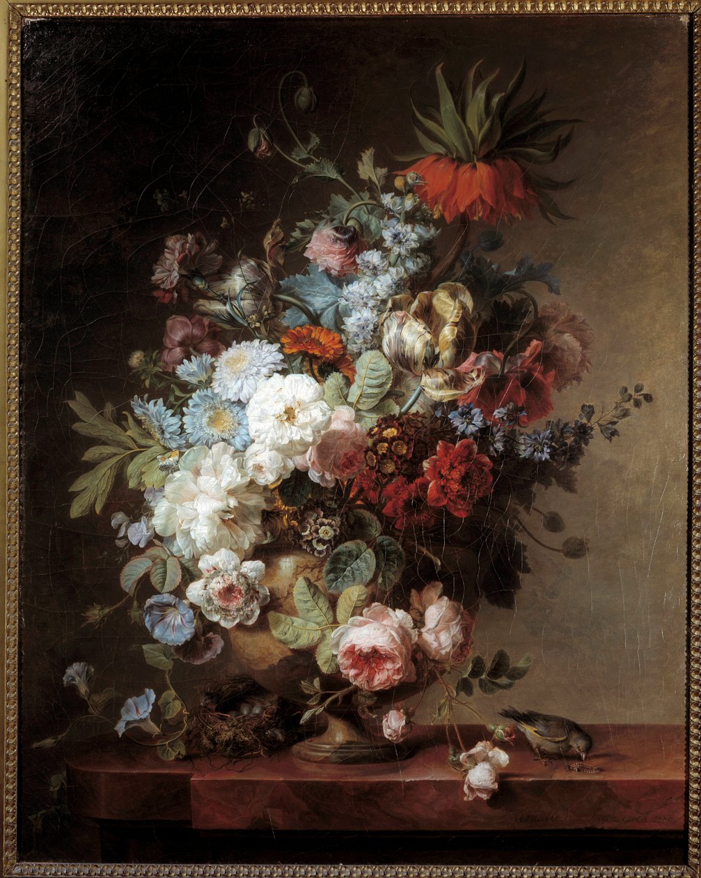 لا تزال الحياة مع الزهور اللوحة بواسطة كورنيل فان سبايندونك (1756-1840) 1789 صن. 0،91 × 0.73 م بواسطة كورنيليس فان سبايندونك