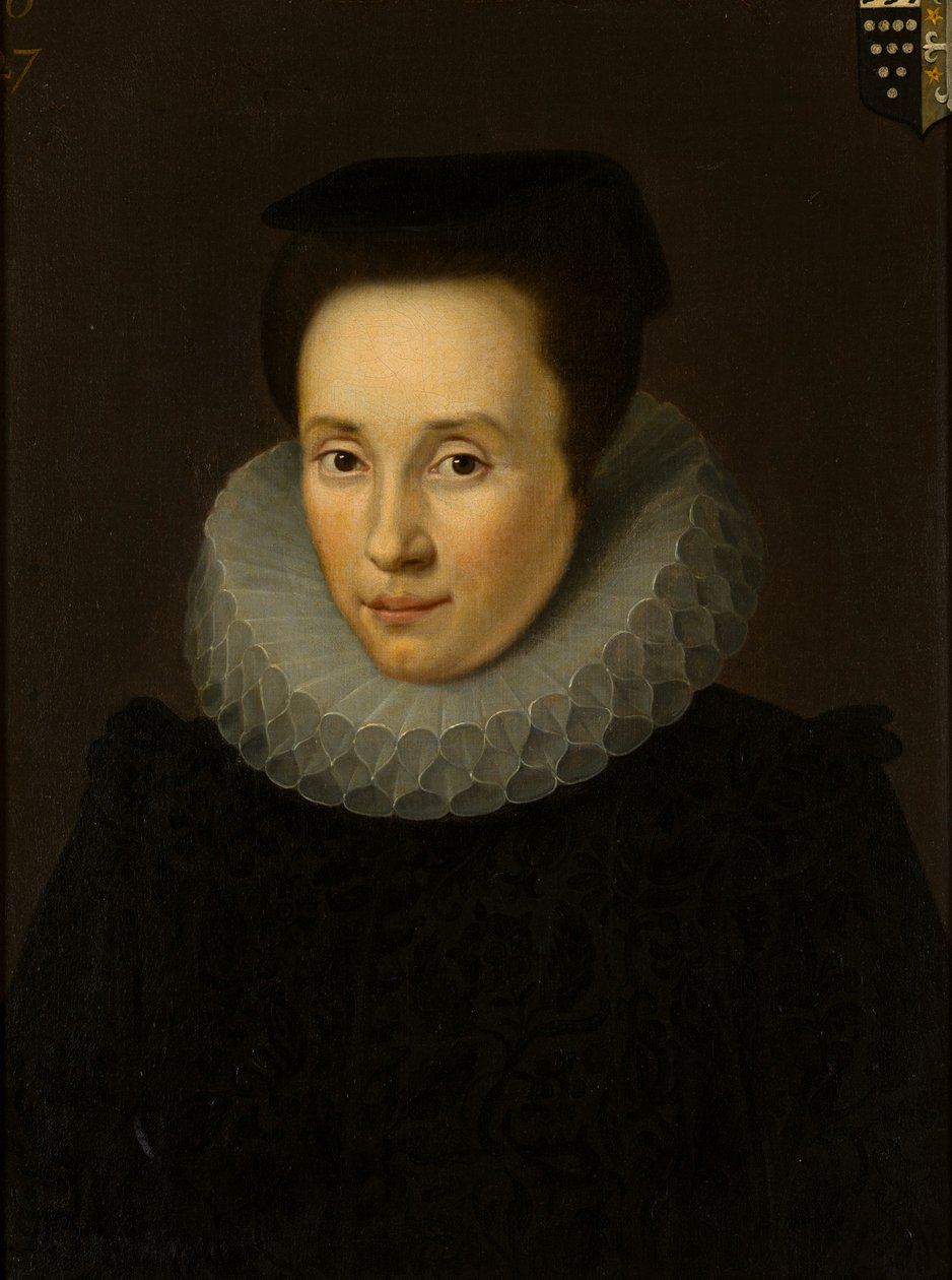 صورة إليزابيث هيليار ، السيدة جون بريدجمان (1586-1636) ، حوالي 1610-36 (زيت على قماش) بواسطة كورنيليوس (Attr. to) Janssen van Ceulen