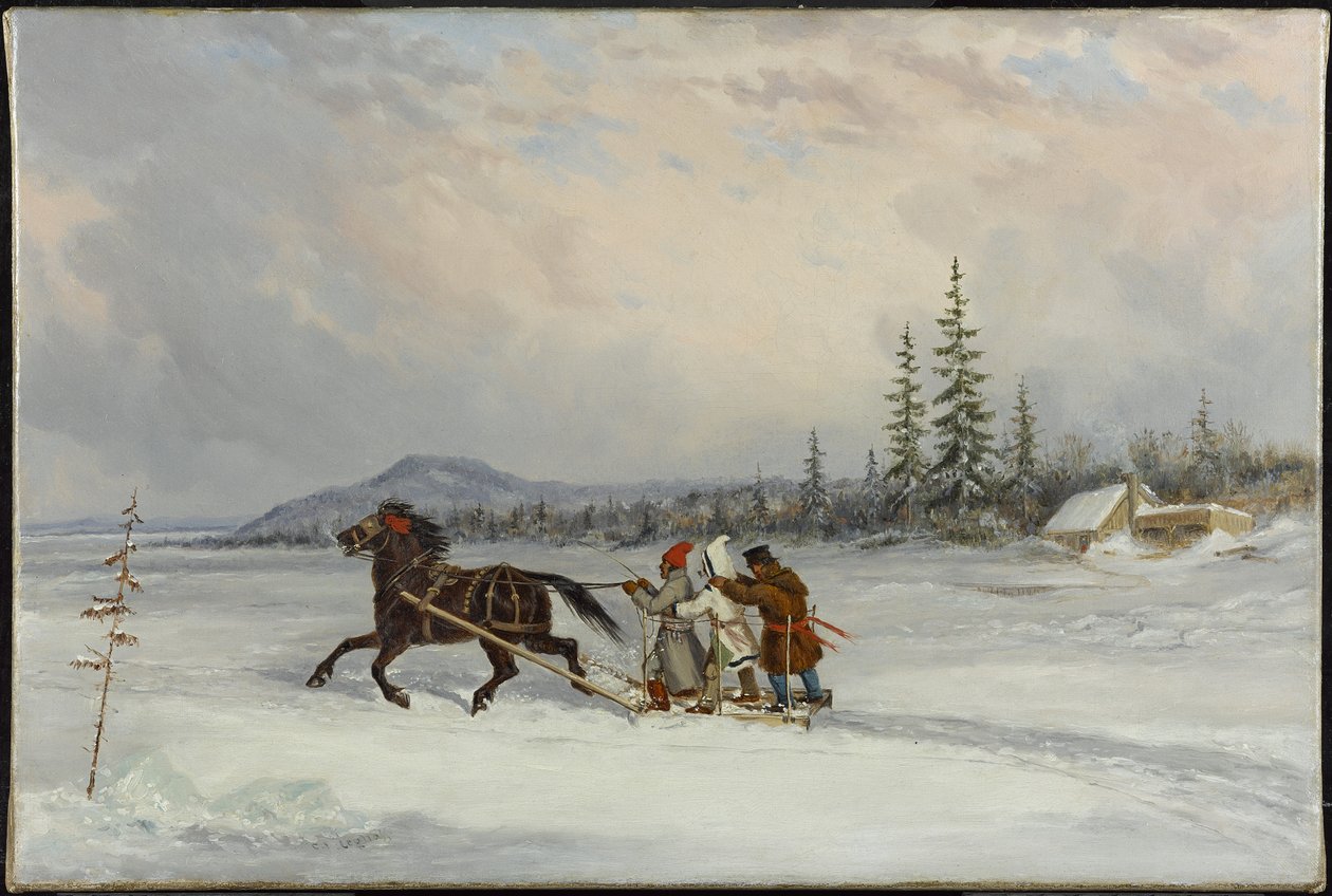 زلاجة السكان ، c.1855 بواسطة كورنيليوس كريجهوف
