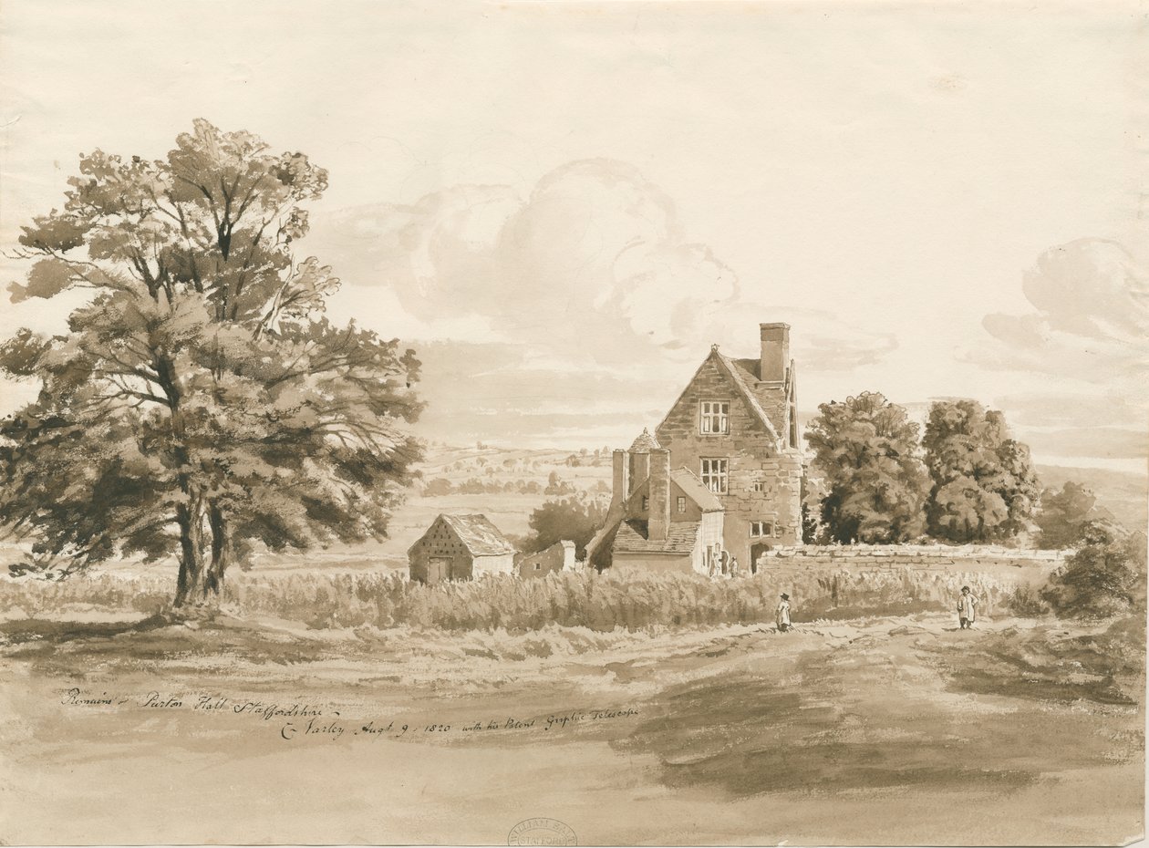 Tettenhall - Perton Hall: رسم بني داكن ، 9 أغسطس 1820 (رسم) بواسطة كورنيليوس فارلي