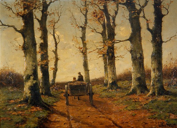 A Country Lane ، حوالي 1880 (زيت على لوح) بواسطة كورنيليوس ويستيربيك جونيور.