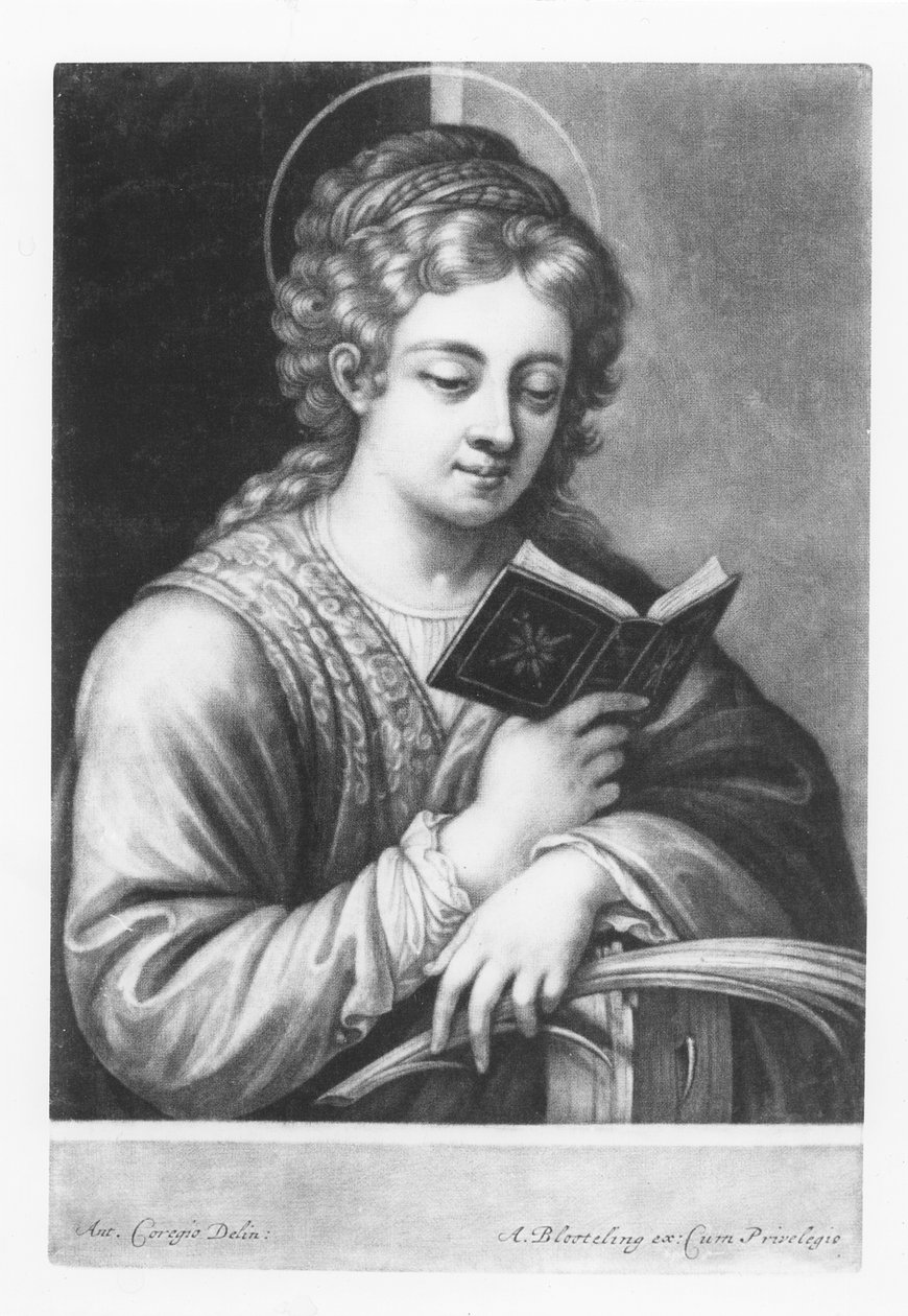 سانت كاترين ، نقشها أبراهام بلوتيلنغ (1640-90) 1684 بواسطة أنطونيو دا كوريجيو