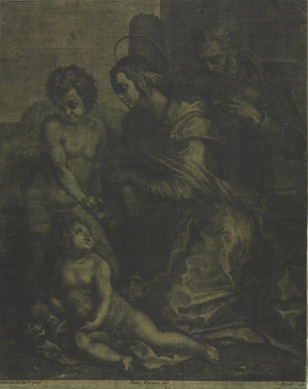 العائلة المقدسة مع القديس يوحنا ، ج. 1710-1715. بواسطة Cosimo Mogalli