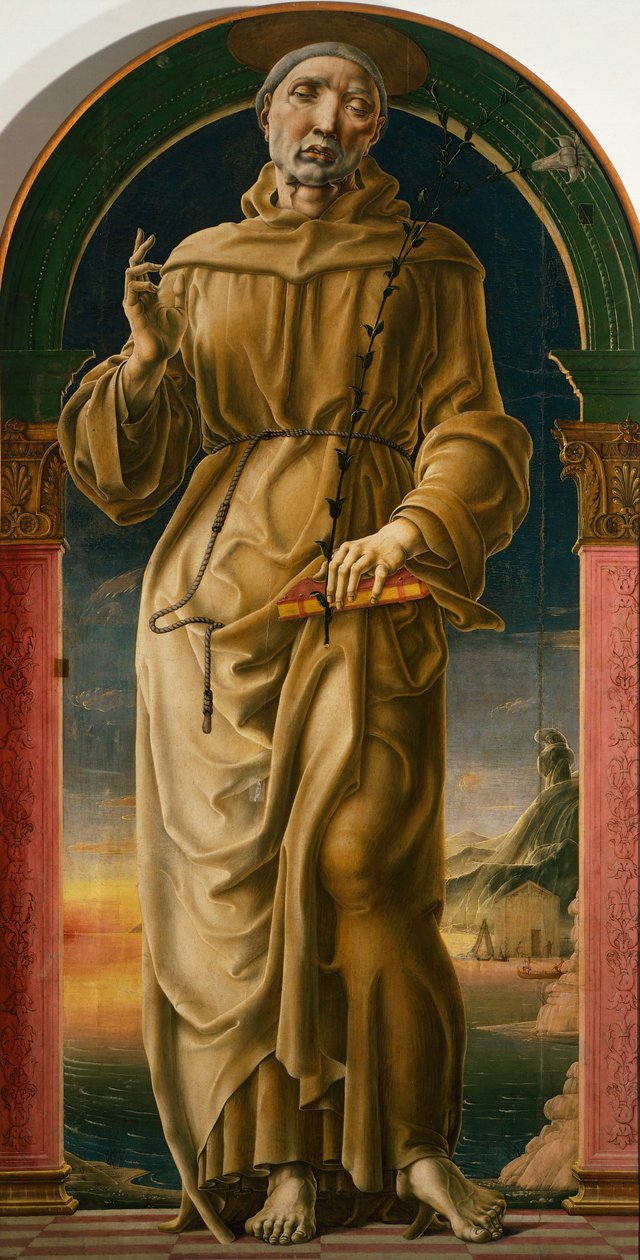 القديس أنتوني بادوا ، بواسطة كوزمي تورا (1430 - 1495) ، زيت على قماش بواسطة Cosimo Tura