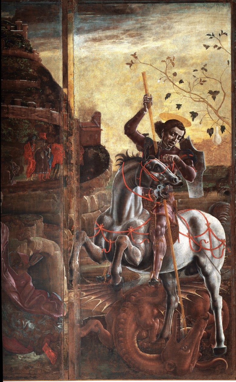 القديس جورج والتنين. التفاصيل - زيت على قماش بواسطة Cosimo Tura
