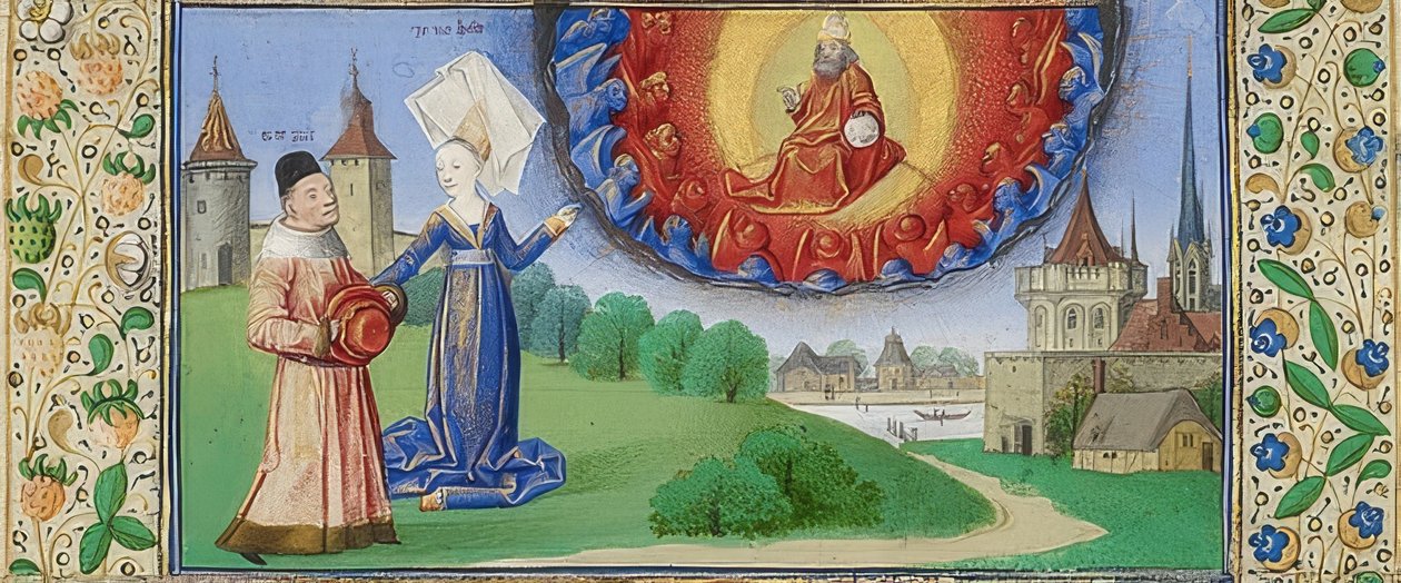 تعلم الفلسفة Boethius عن دور الله. حوالي 1460-1470 بواسطة Coëtivy Master