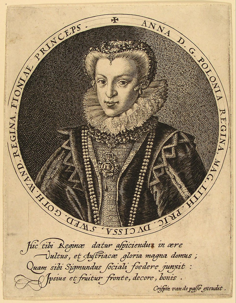 آنا كاثرين كونستانس فاسا من بولندا 1619-1651 بواسطة Crispijn van de Passe the Elder
