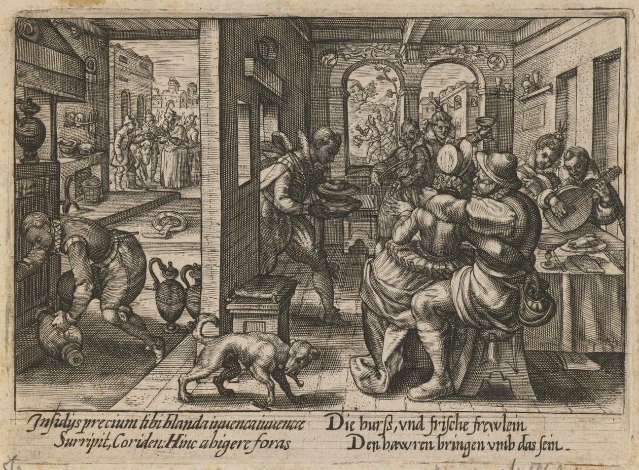 مأدبة مع الموسيقيين ، كاليفورنيا. 1600 بواسطة Crispijn van de Passe the Elder