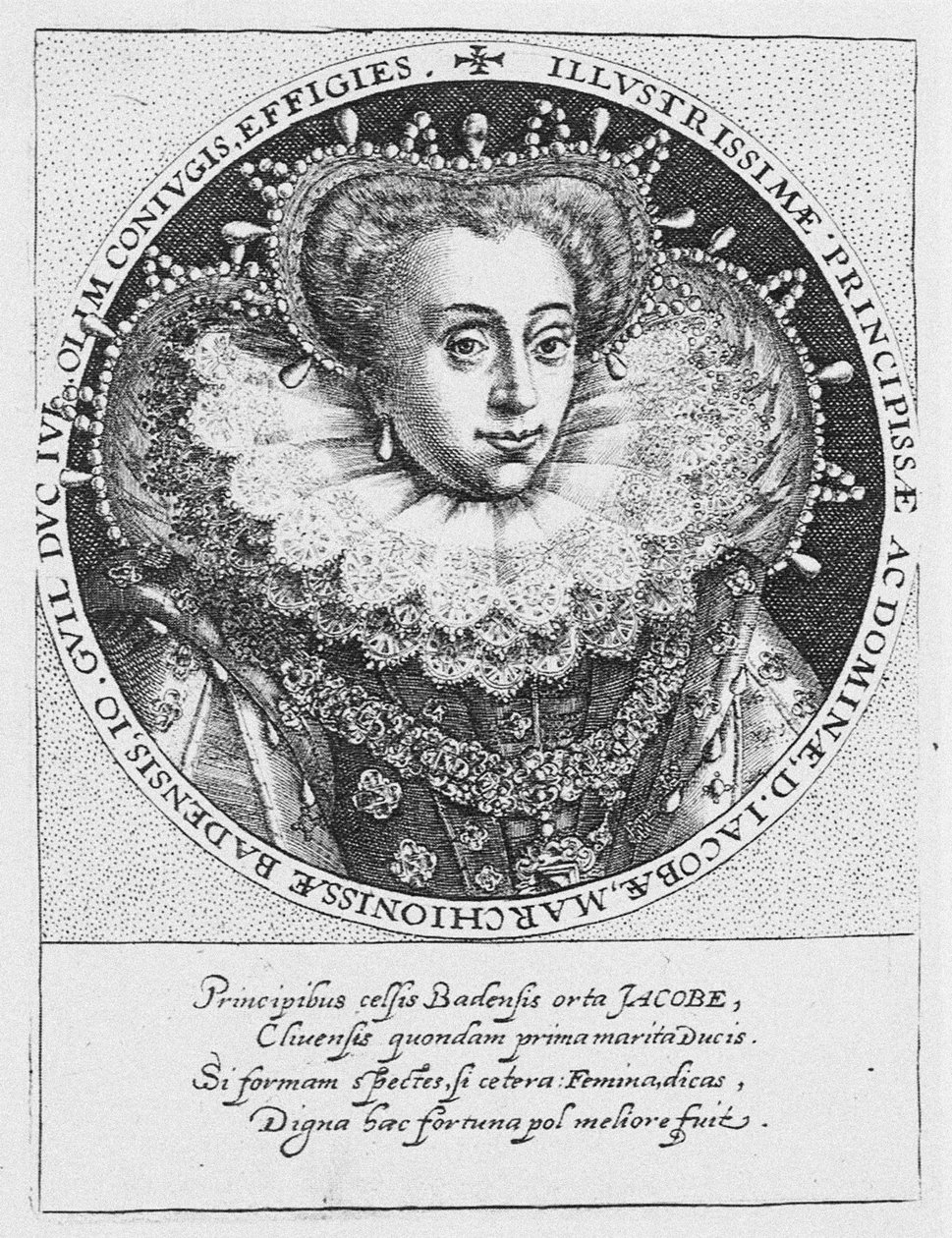 الأميرة جاكوبيا من بادن 1558-1597 ، حوالي 1600 بواسطة Crispijn van de Passe the Elder
