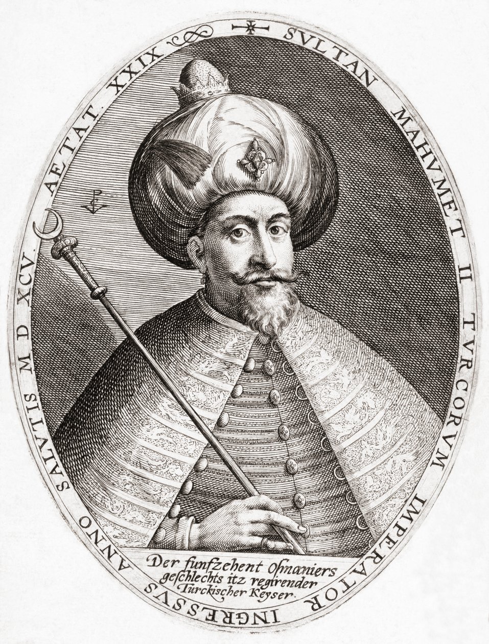 محمد الثالث. سلطان ، الإمبراطورية العثمانية. لوحة. بواسطة كريسبين الأول دي (بعد) مرور
