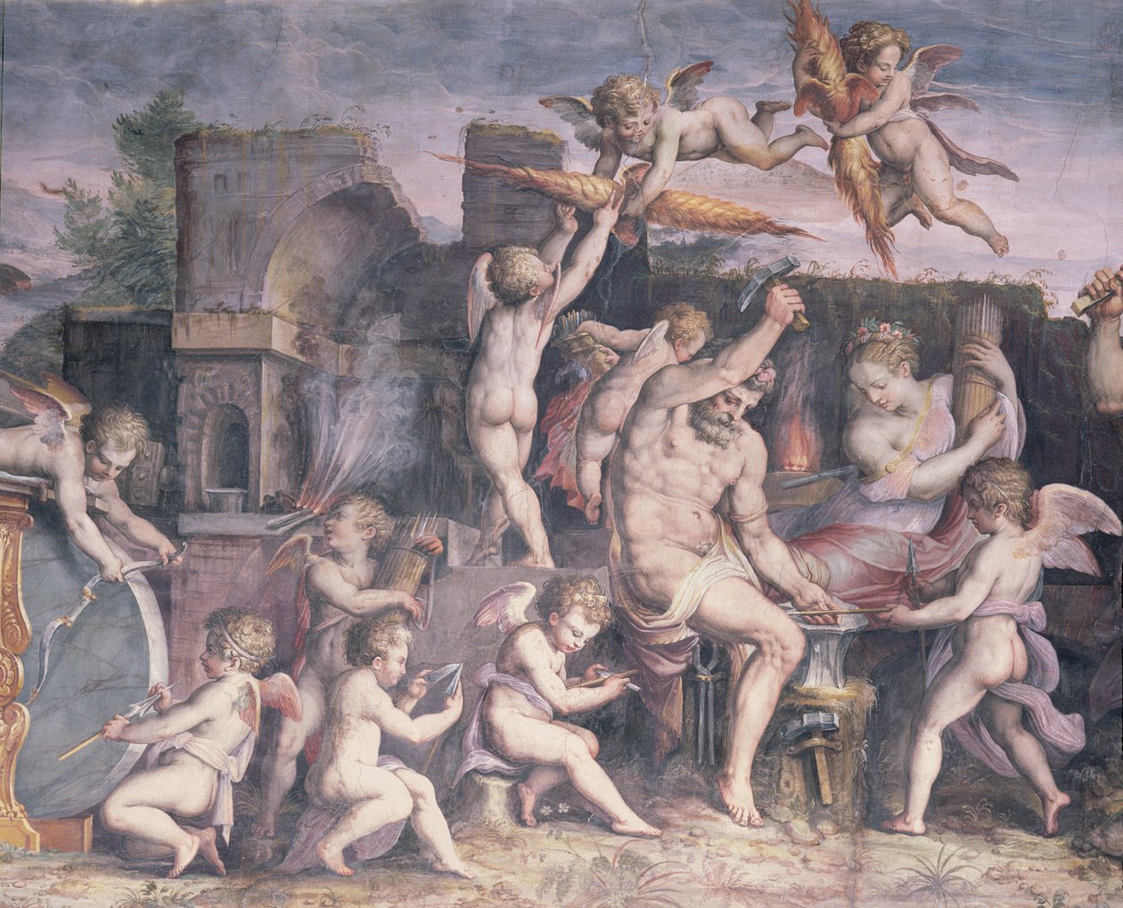 The Forge of Vulcan ، 1555 بواسطة كريستوفانو غيراردي