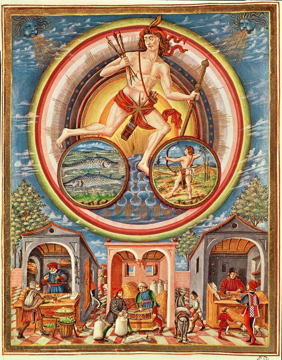 السيدة Lat 209 fol.6v Jupiter ، من "De Sphaera" ، ج 1470 (لمزيد من التفاصيل ، انظر 125839) بواسطة كريستوفورو دي بريديس