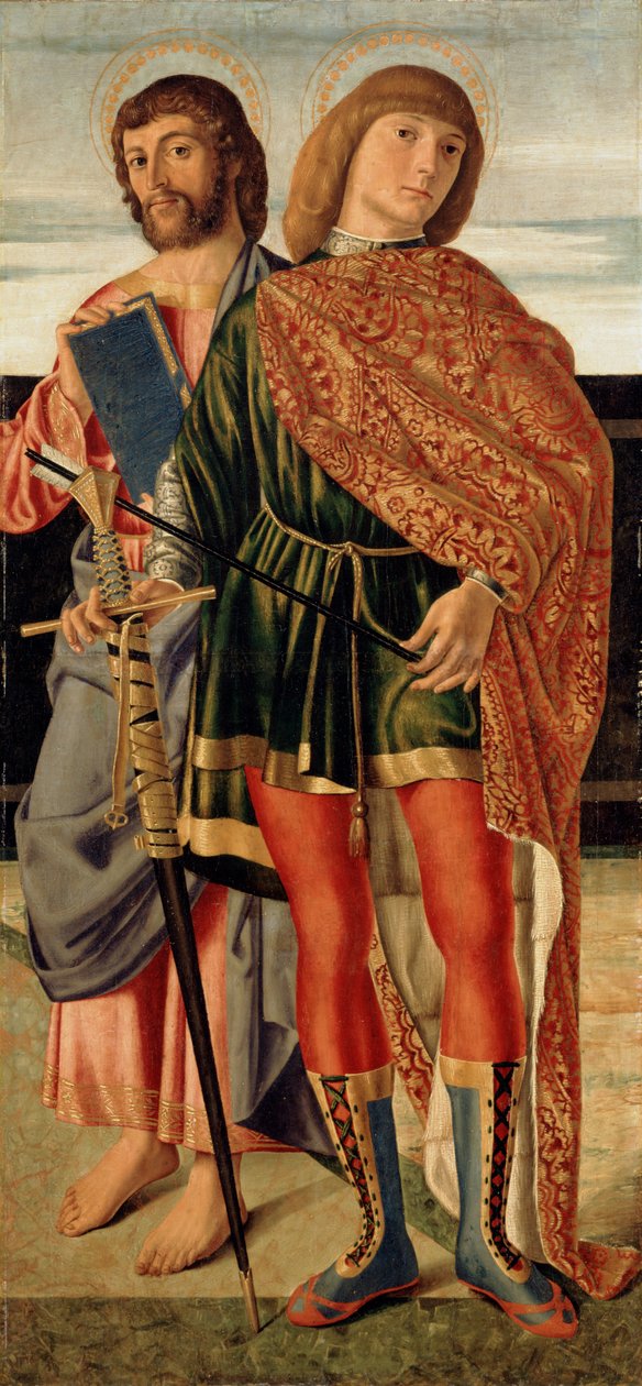 سانت ماثيو وسانت سيباستيان ، ج 1499 (درجة الحرارة على لوح خشبي) بواسطة كريستوفورو كاسيلي