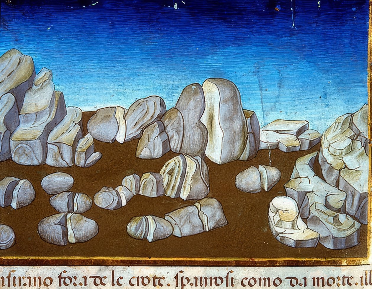 نهاية العالم: زلزال سيدمر العالم (c.148v). 1476 بواسطة كريستوفورو دي بريديس