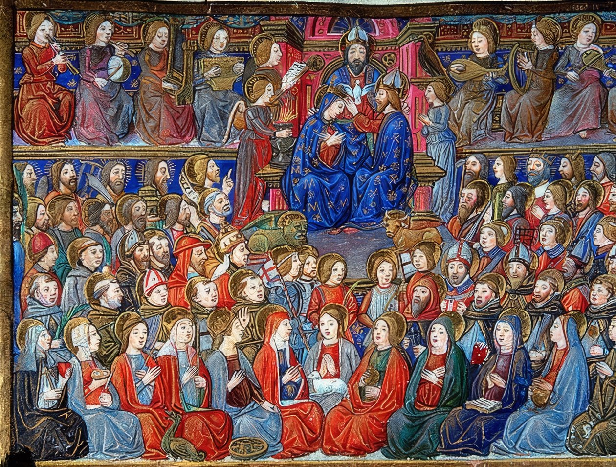 تتويج ماريا (c.151v). 1476 بواسطة كريستوفورو دي بريديس