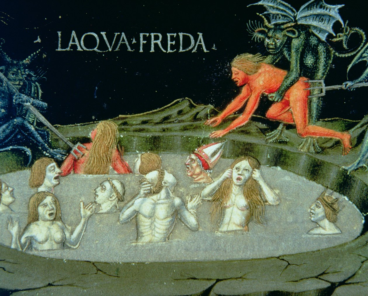 Fol.154r الدينونة الأخيرة: ألم الجحيم (ورق) بواسطة كريستوفورو دي بريديس
