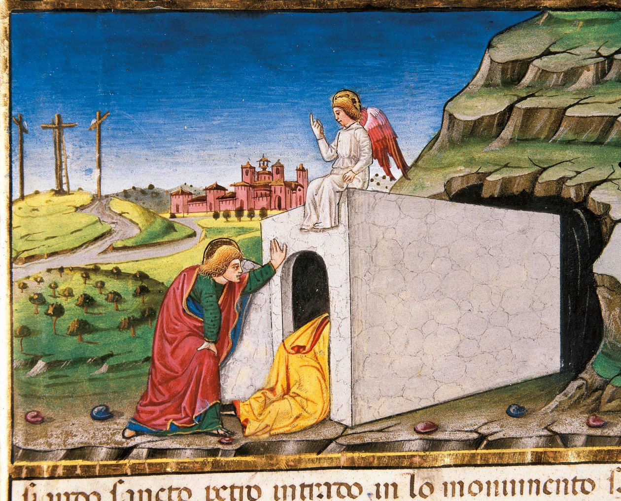 اكتشف الرسولان بطرس ويوحنا قبر المسيح الفارغ من Leggendario Sforza-Savoia بواسطة كريستوفورو دي بريديس
