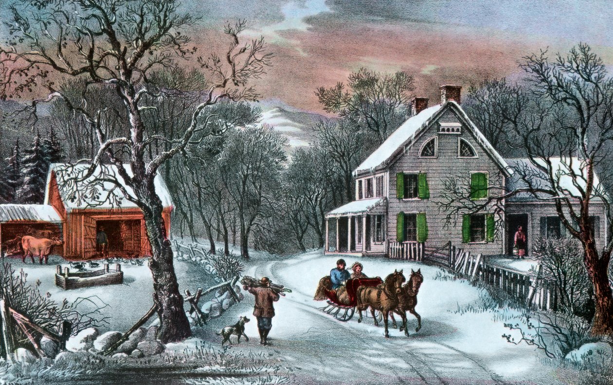 المسكن الأمريكي في الشتاء ، 1868 بواسطة كوريير وآيفز