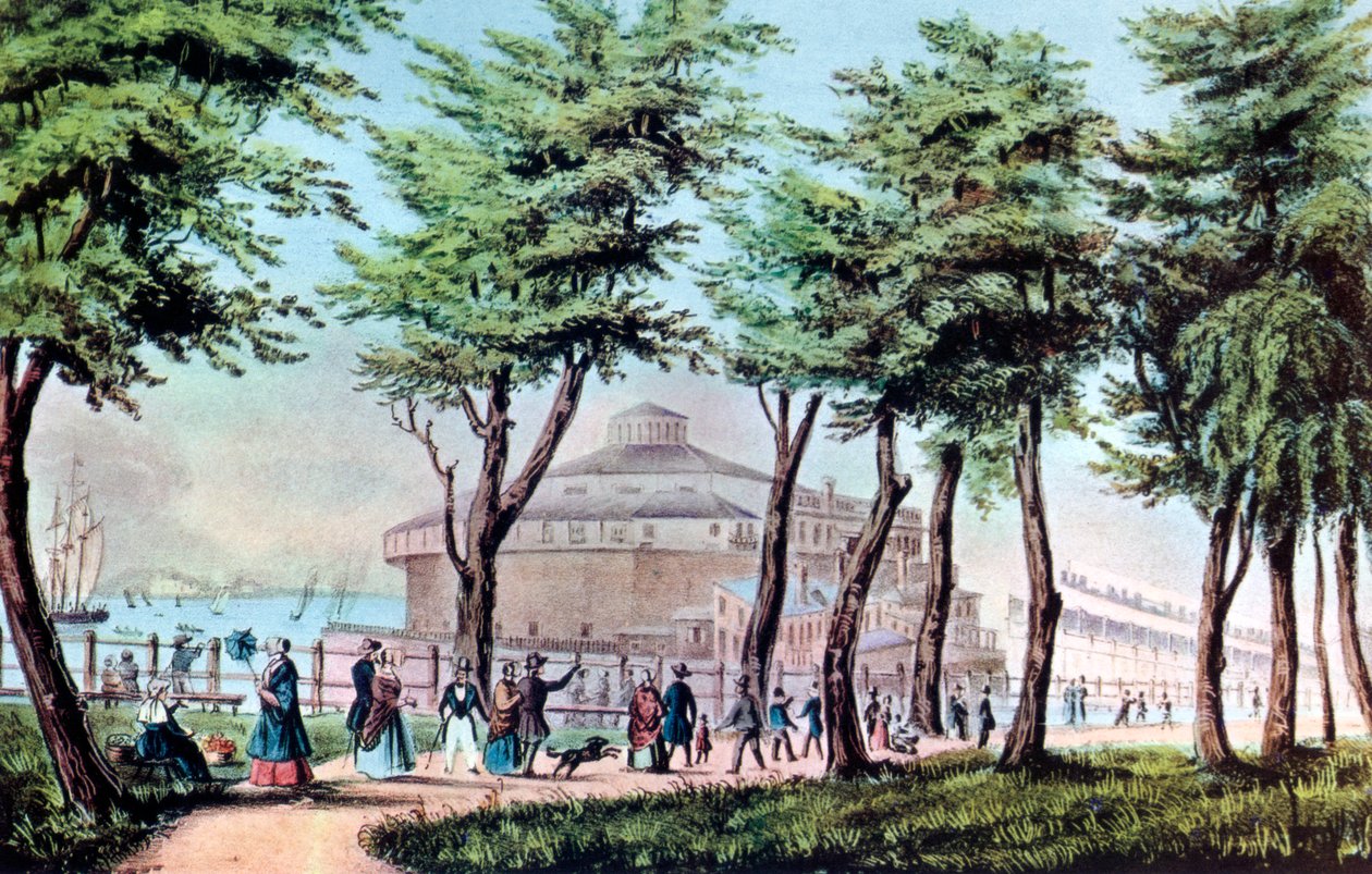 حديقة القلعة من البطارية ، نيويورك ، 1848 بواسطة كوريير وآيفز