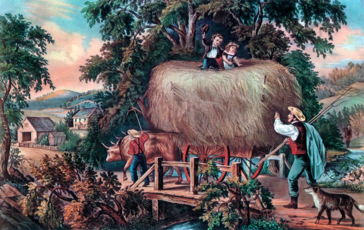 Haying Time ، الحمل الأخير ، 1868. بواسطة كوريير وآيفز