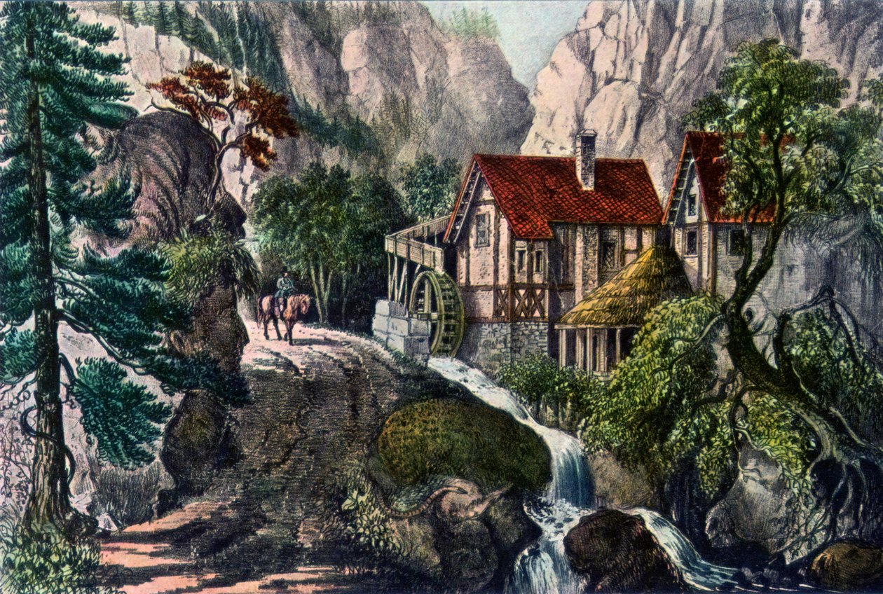 مطحنة سويسرية قديمة ، 1872. بواسطة كوريير وآيفز