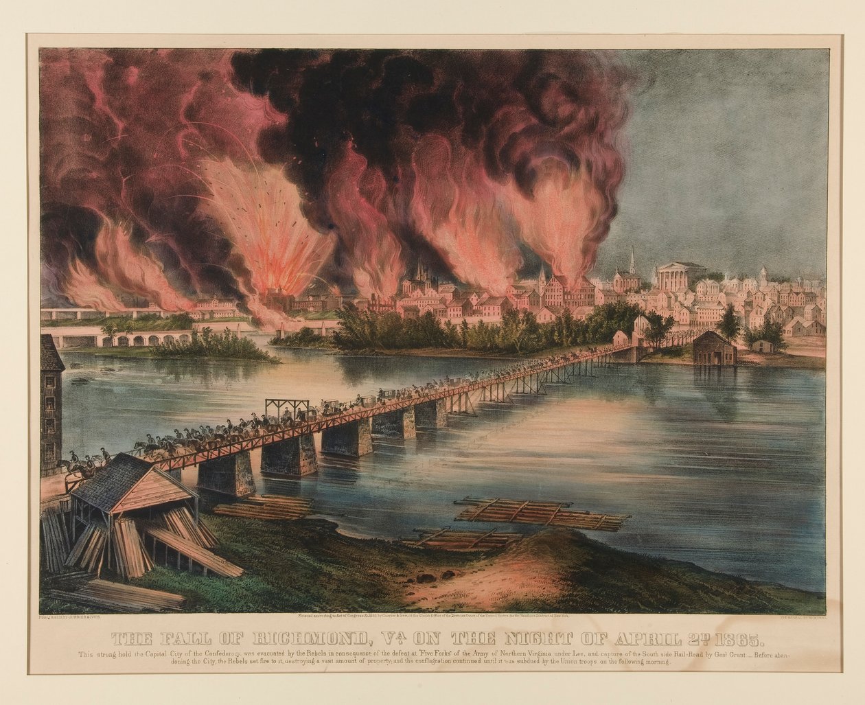 سقوط ريتشموند ، فيرجينيا ، ليلة 2 أبريل 1865 بواسطة كوريير وآيفز