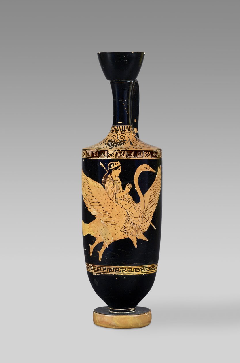 العلية Lekythos ذات الشكل الأحمر التي تصور أفروديت على ركوب بجعة طائرة (سيراميك) بواسطة القبرصي