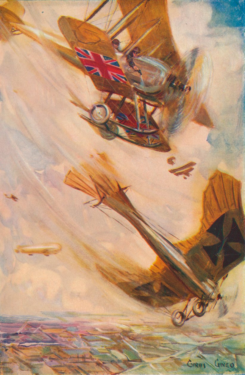 طائرة بريطانية أسقطت توب الألماني ، c1916 1928 بواسطة سايروس كونيو