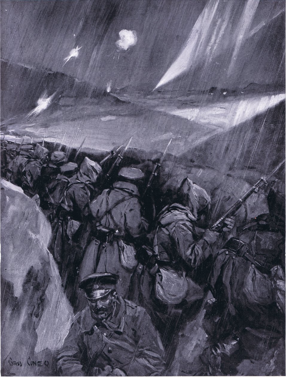 البلغار يحاصرون أدرنة 1912-1913 ، رسم توضيحي من تاريخ هاتشينسون للأمم VOL 4 ج 1920 بواسطة سايروس كونيو