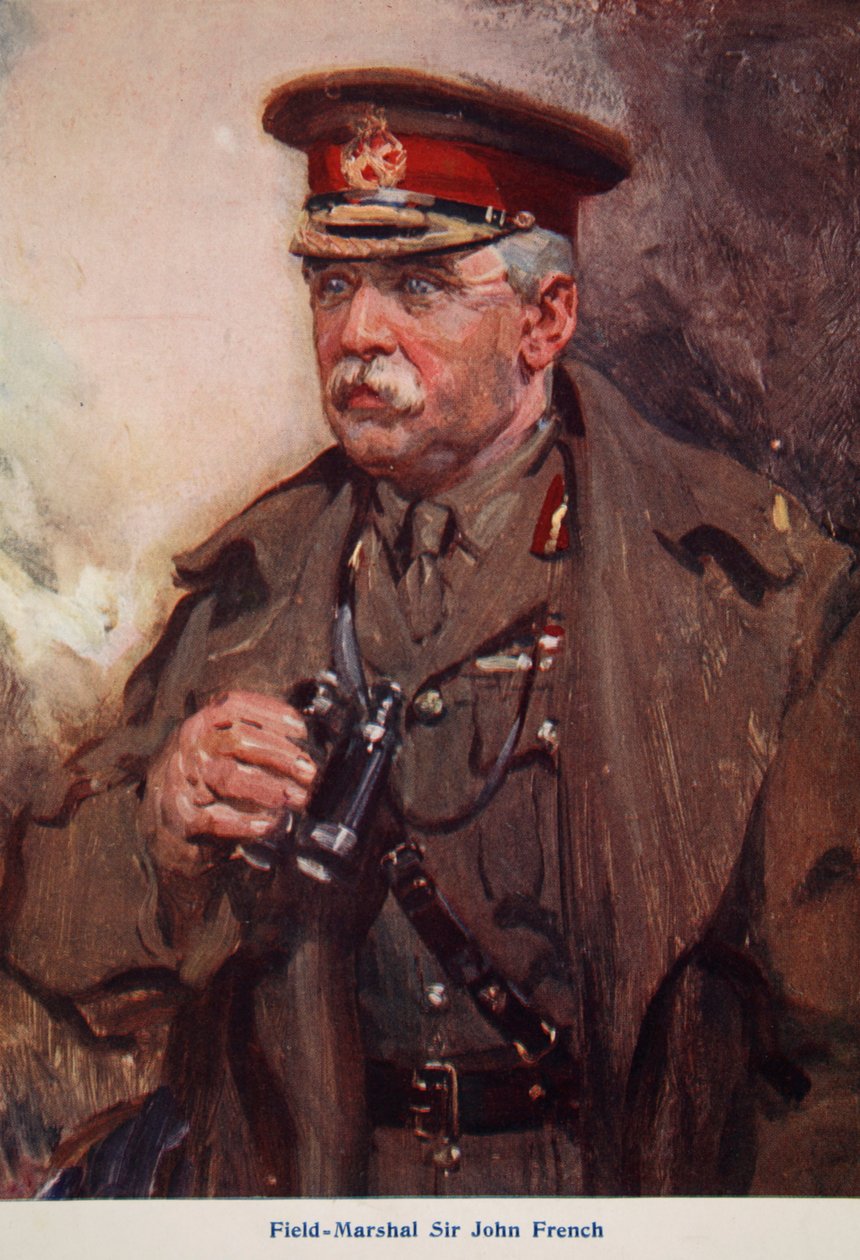 المشير السير جون فرنش ، رسم توضيحي من "Told in the Huts: The YMCA Gift Book" ، نشر عام 1916 بواسطة سايروس كونيو
