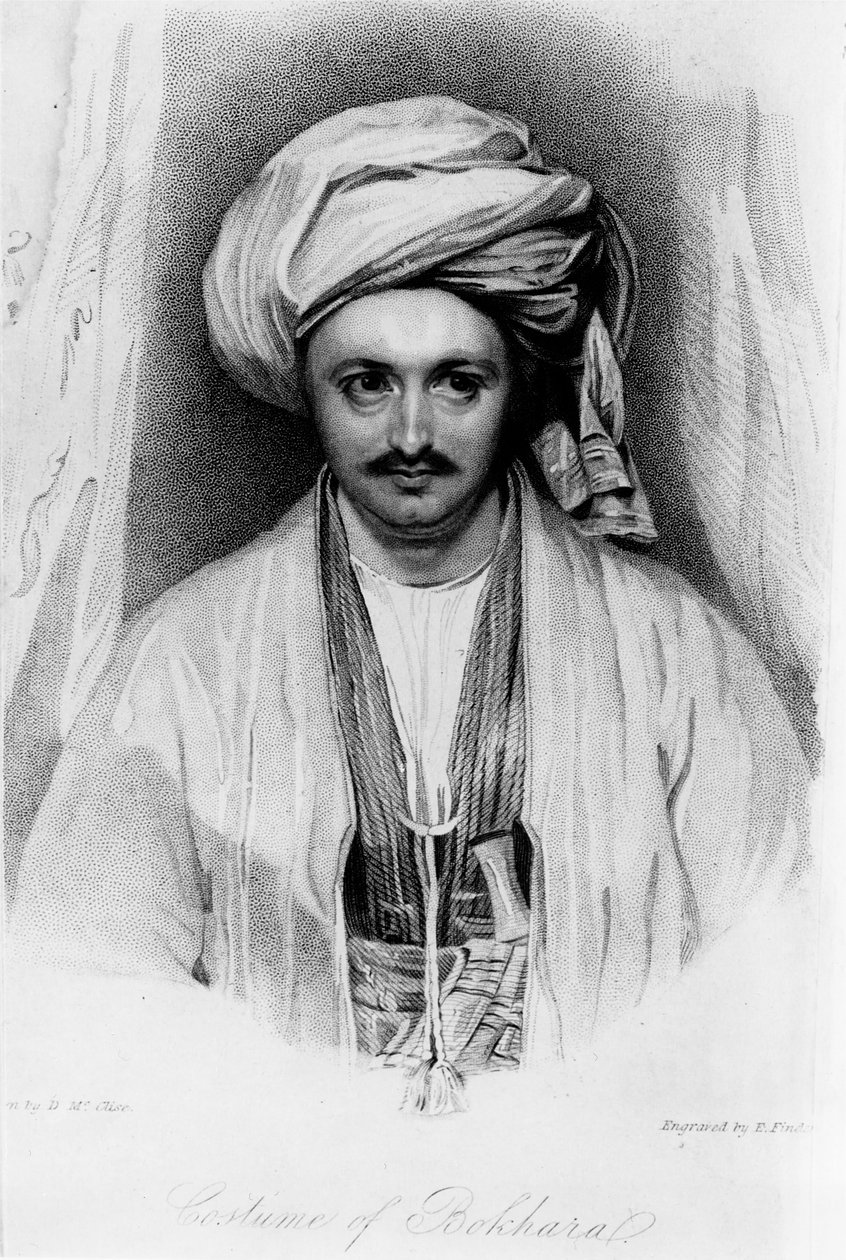 صورة السير ألكسندر بيرنز (1805-41) المنقوش بواسطة E.Findes بواسطة د مكليس