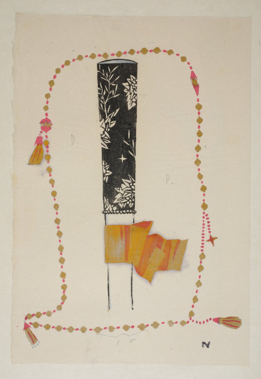 تصميم ، لوحة 4 ، كتاب 7 ، رسم توضيحي من "Wiener Werkstatte Mode 191415" ، حانة. إدوارد كوسماك ، فيينا ، 1914-1915 (لينوكوت ملون باليد) بواسطة البخيل بيكي