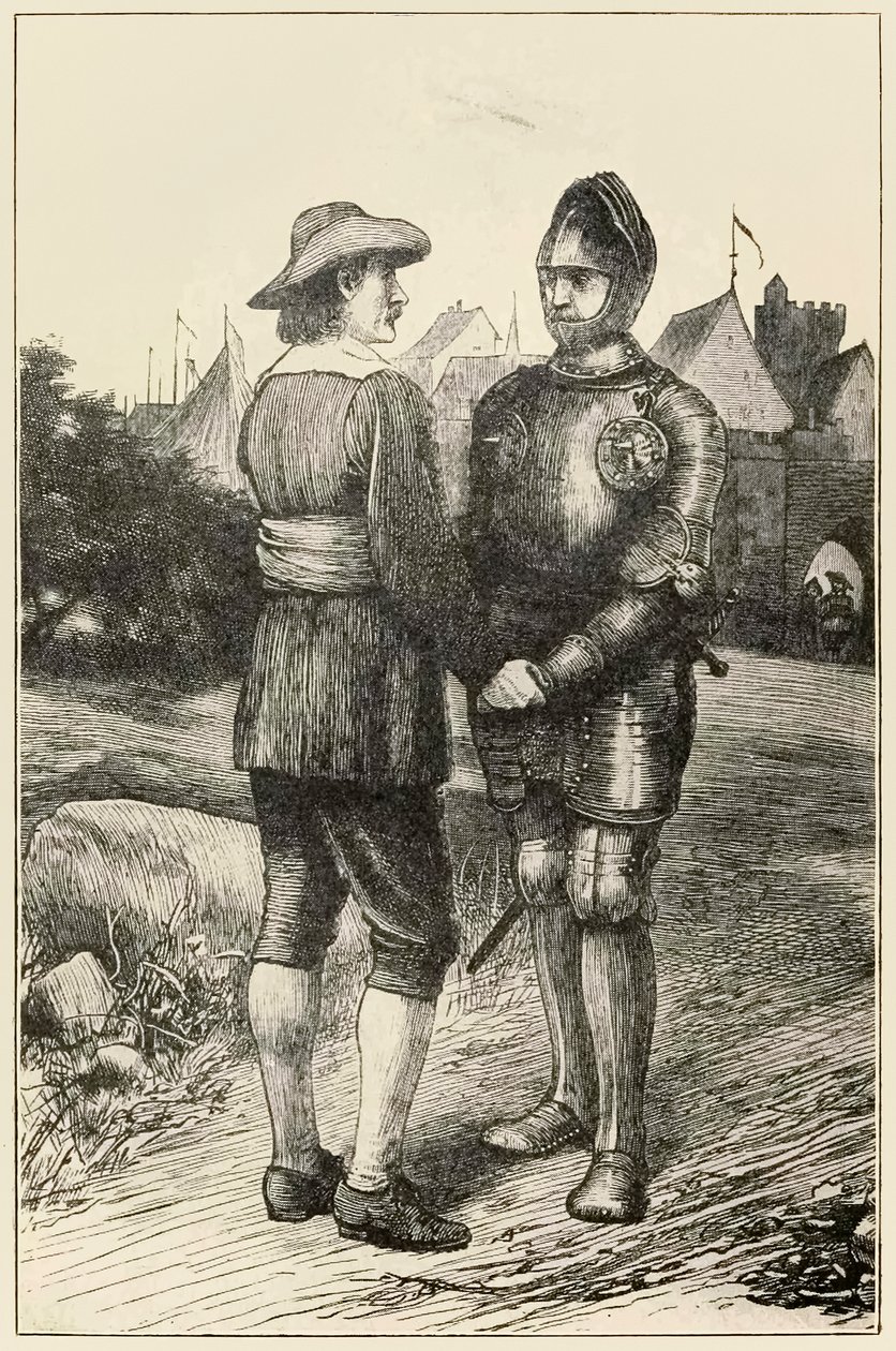 أمل ومسيحي من الحجاج يتقدمون من هذا العالم ، إلى ما سيأتي بقلم جون بونيان (1628-1688) رسم توضيحي لتوماس دالزيل (1823-1906) متفائل من بلدة فانيتي ينضم إلى C بواسطة Dalziel إخوان