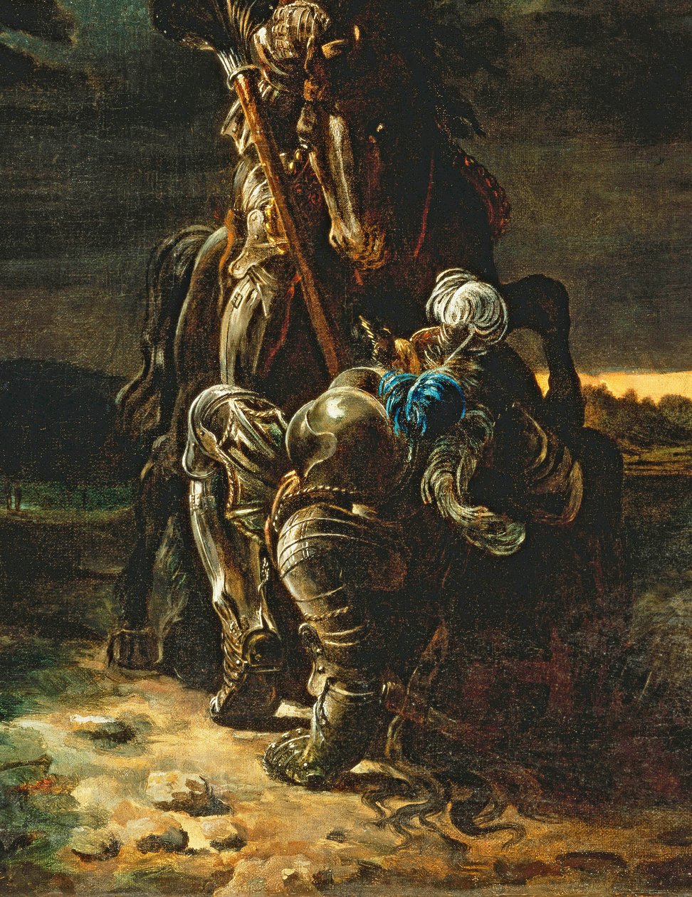 وفي مسيرتهم المهنية الأولى ، ركضوا ، الحصان والرجل Elfin Knight Fell (زيت على قماش) (التفاصيل 378296) بواسطة دانيال ماكليز